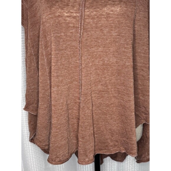 NEW Free People Women’s M Brown Sammie V-Neck Short Sleeve Tunic Top HOBO NWT - Picture 4 of 8